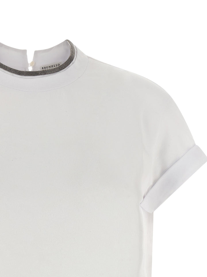 Brunello Cucinelli Monile T shirt - Bianco | b3dce14cebeb2cdfb26f3799ad7e2acca3eb62ea