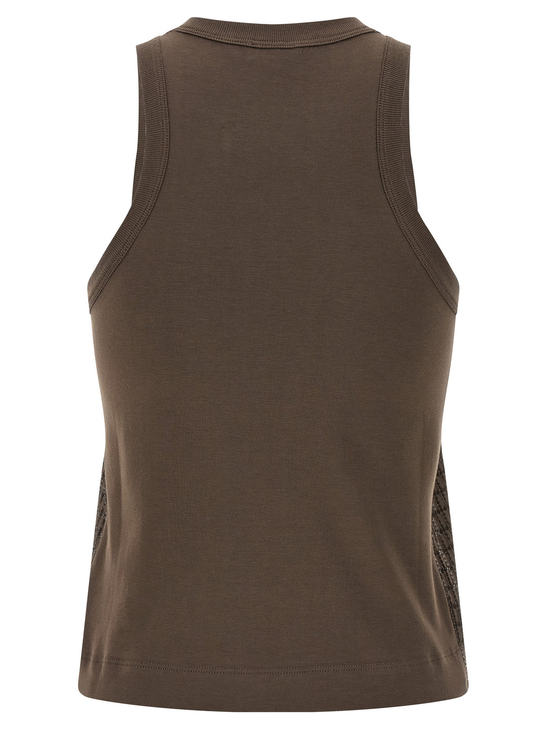 Brunello Cucinelli Dazzling Check Embroidery Top - Marrone | 19b62f69991f2544450c7e5de8e06b36770116c3