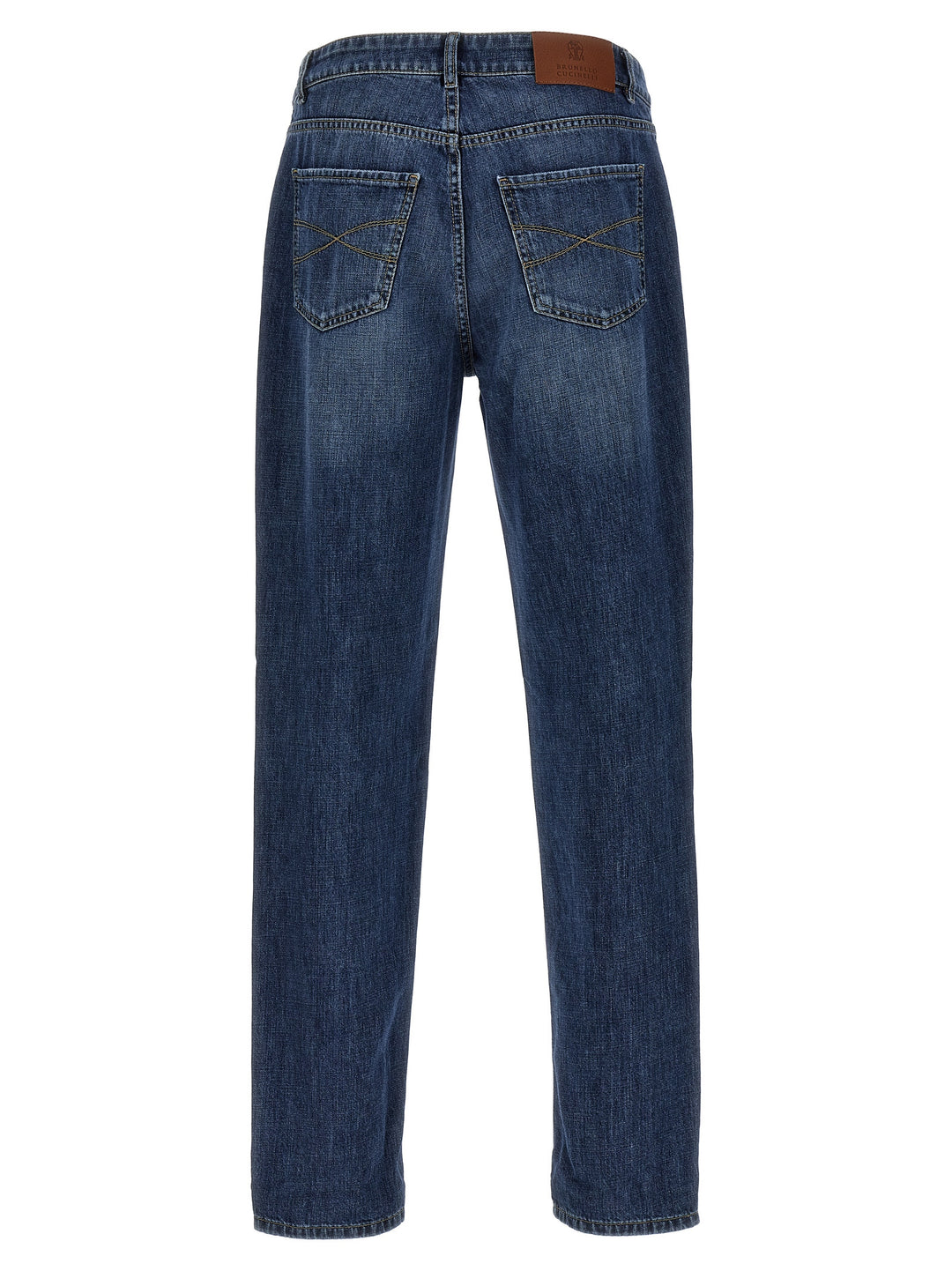 Brunello Cucinelli Logo Embroidery Jeans - Blu | b0d235aa50a2ab4081cb109c2f17dbeacc2b208d