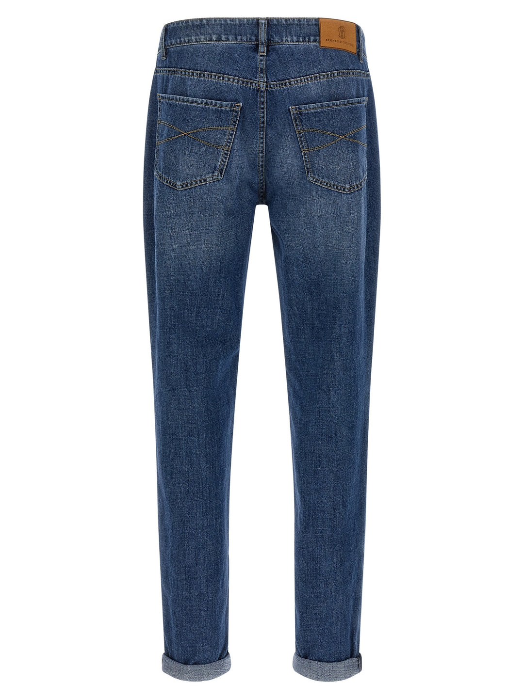 Brunello Cucinelli Logo Embroidery Jeans - Blu | 87959c3a261b6c91738517df0035a0d35b2ab8c6