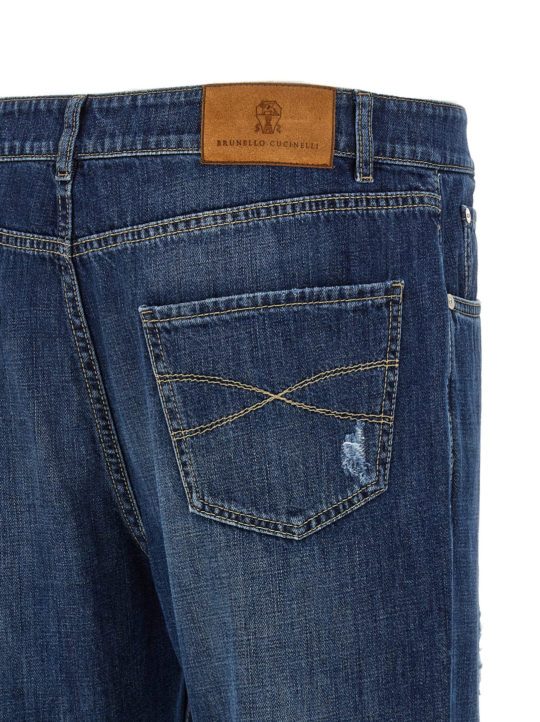 Brunello Cucinelli Used Effect Jeans - Blu | bec9c737c35577007a9139bde2ede074e4eff806