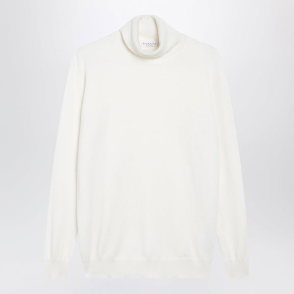 White Cashmere Turtleneck Sweater