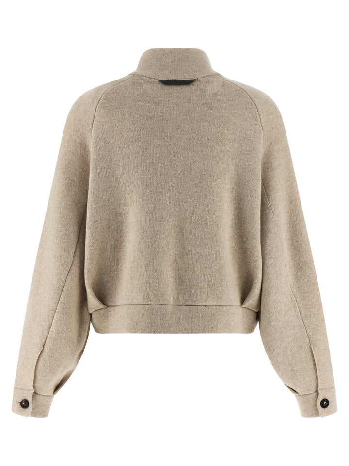 Brunello Cucinelli Shiny Detail Maglioni - Beige | 050c514058ba676de467ef6ad42b6fb0b16d677c