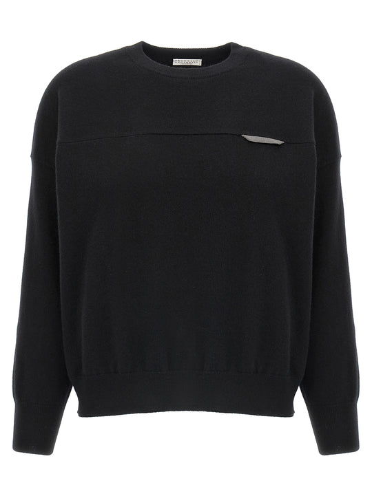 Monile Crop Sweater Maglioni Nero