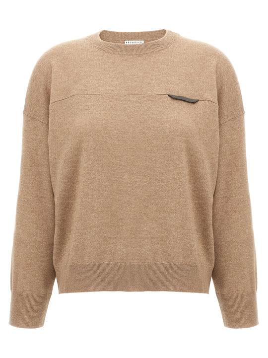 Monile Crop Sweater Maglioni Beige