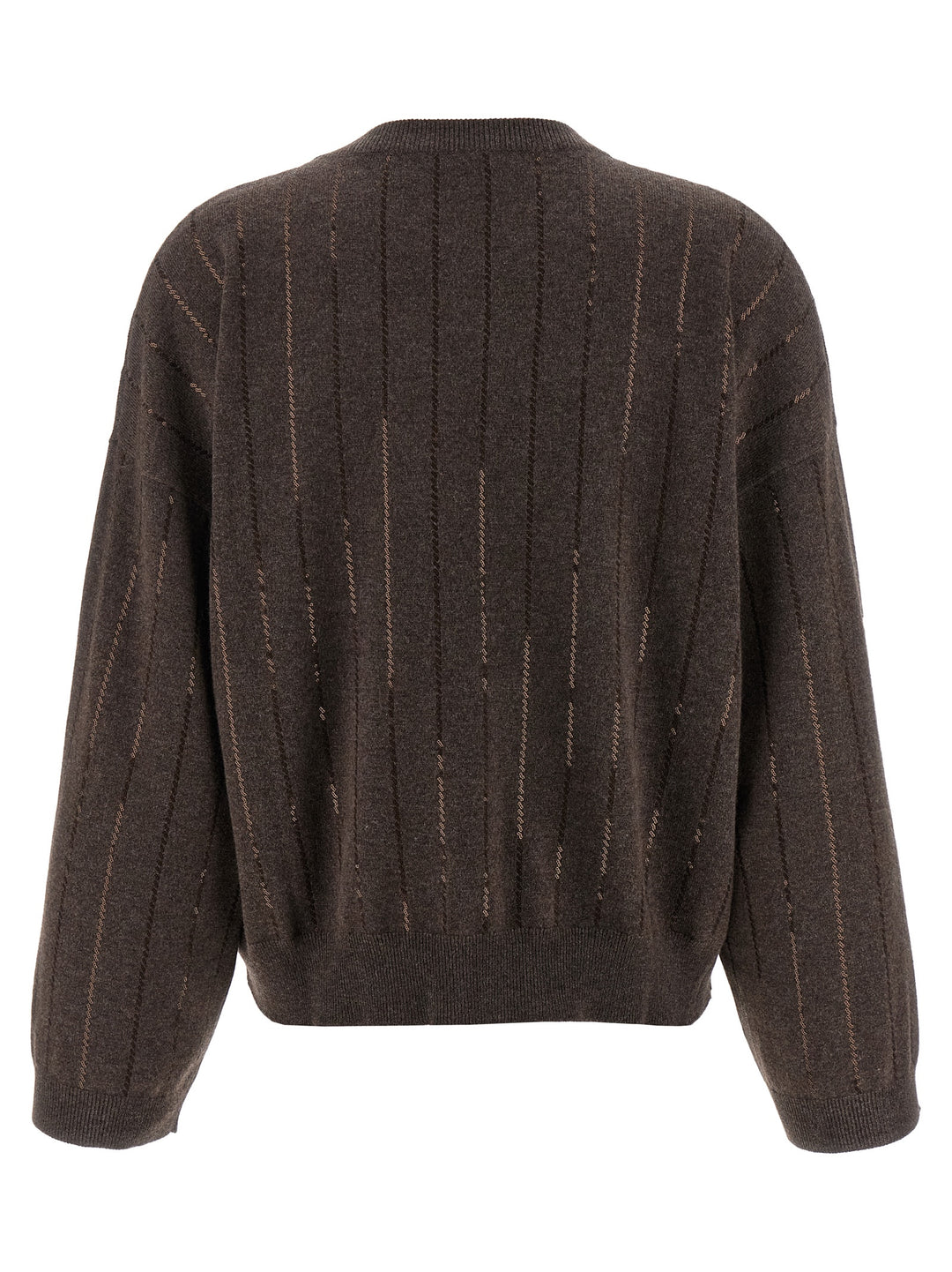 Brunello Cucinelli Sequin Cashmere Sweater Maglioni - Marrone | f2cc5a992a8c1157706ed53e70141224c3a54f4e