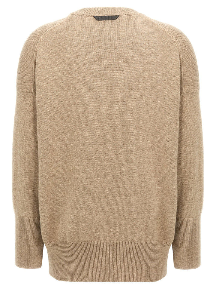 Brunello Cucinelli Monile Sweater Maglioni - Beige | 596fc6486f8d991403aa02251d24fb13ed009232