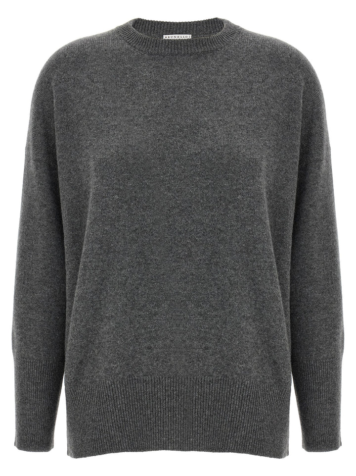 Brunello Cucinelli Monile Cashmere Sweater Maglioni - Grigio | e4b5823a7b311b01e93541614c3d3eaa1471cfae
