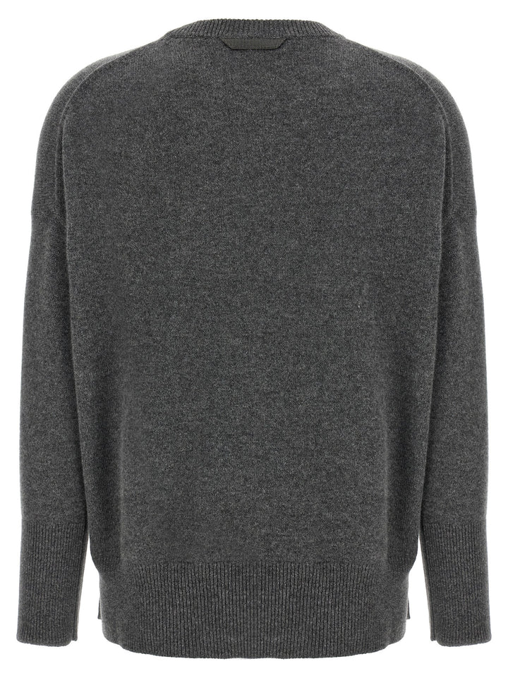 Brunello Cucinelli Monile Cashmere Sweater Maglioni - Grigio | b8c33089483a159c6a992ddcbbc48628fd0532ba