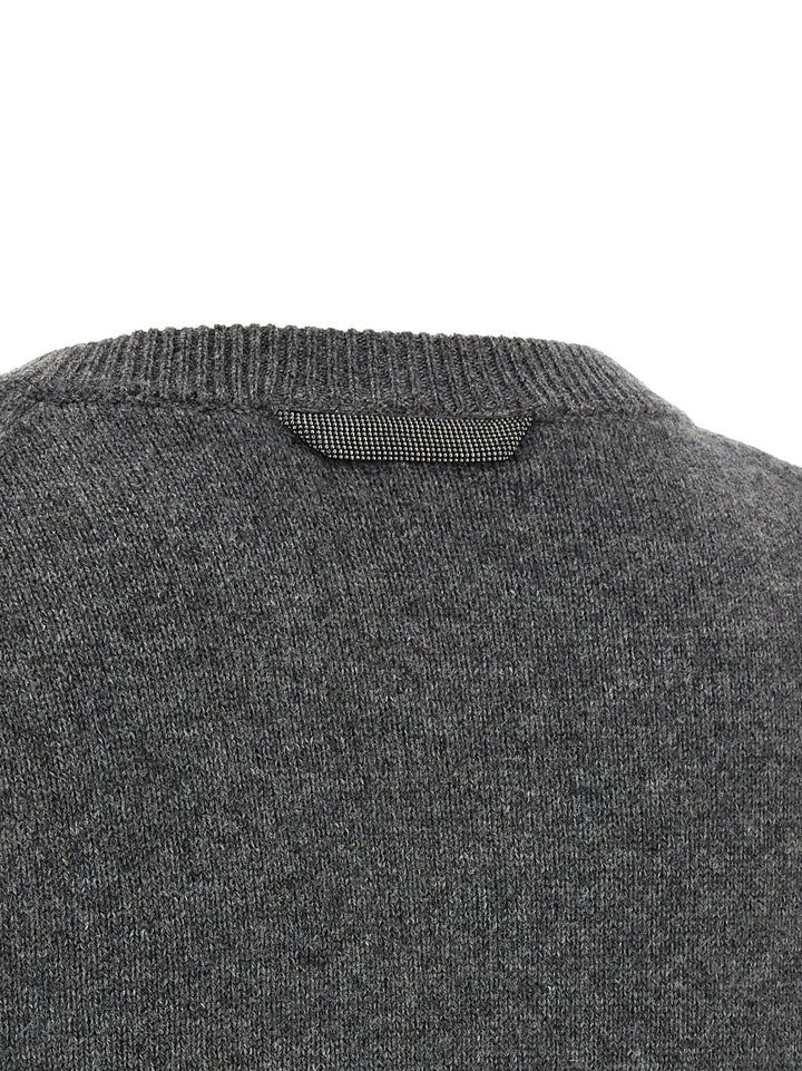 Brunello Cucinelli Monile Cashmere Sweater Maglioni - Grigio | cbf78baec6c08df12319f1e7d0de5653770b25d3