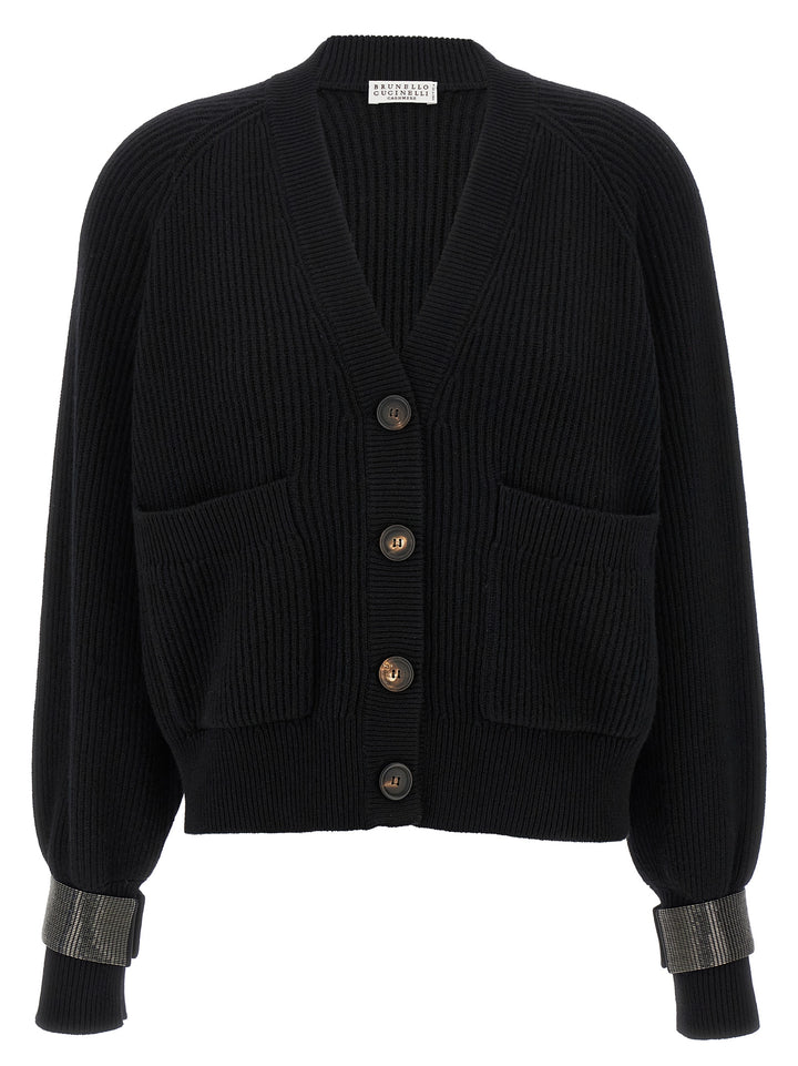 Brunello Cucinelli Monile Cuff Cardigan Maglioni - Nero | cd901fdaeff6c77f08f15b85216d48920a4e5d41