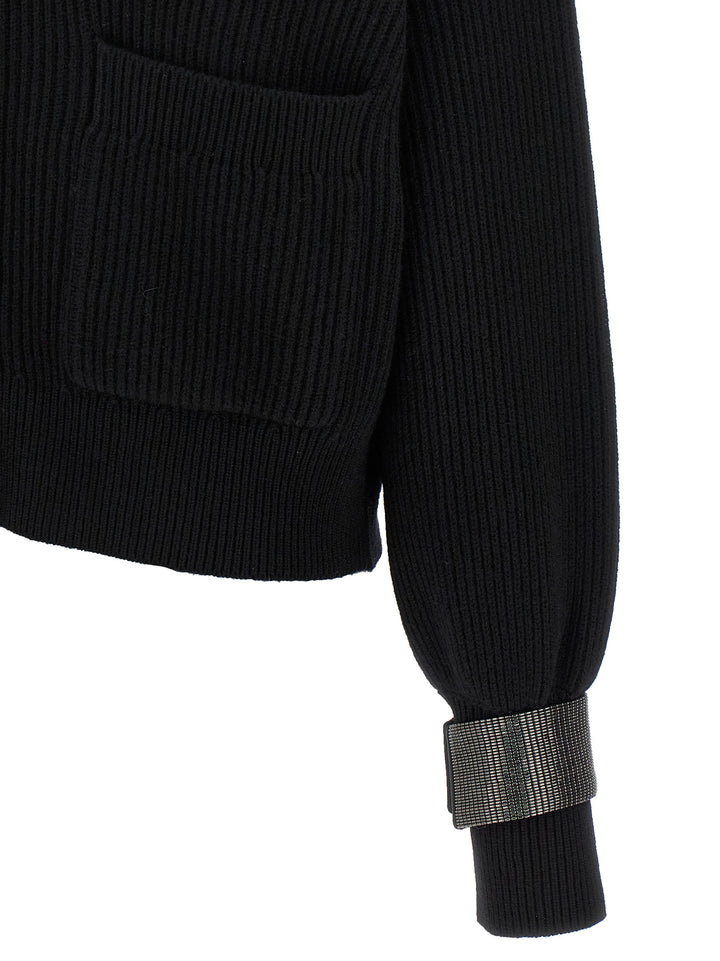 Brunello Cucinelli Monile Cuff Cardigan Maglioni - Nero | 2b61394cca85abd08be0a35d8a71562d8ea8d7ce