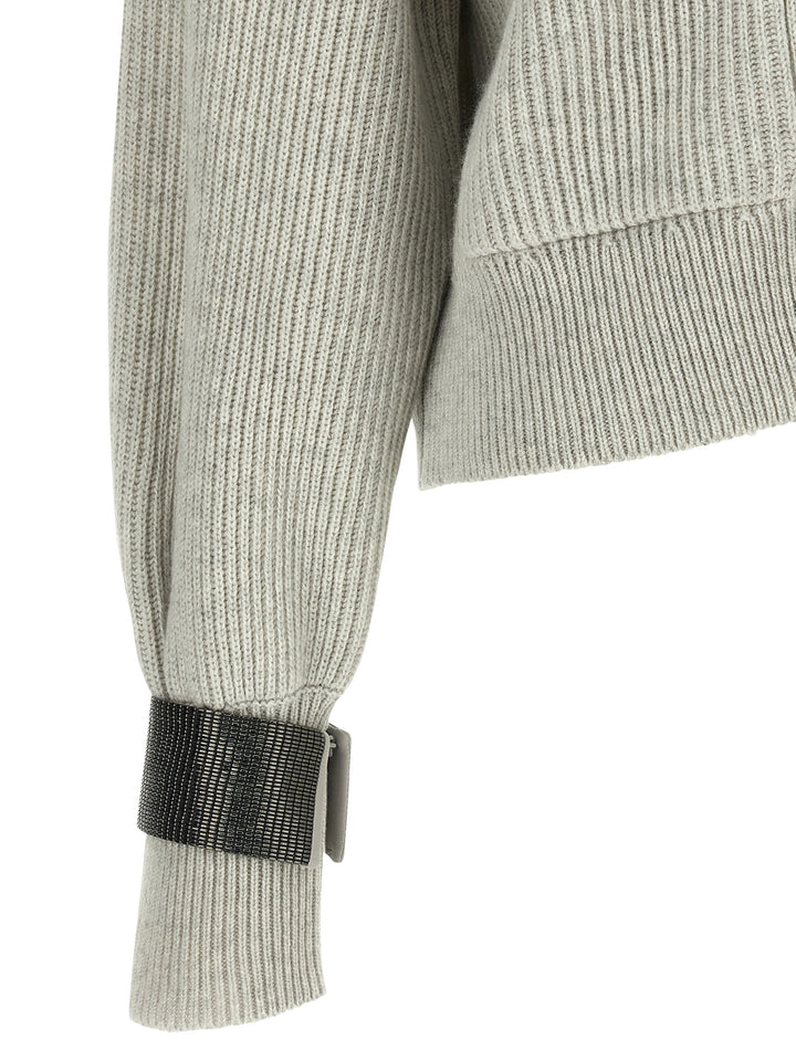Brunello Cucinelli Monile Cuff Cardigan Maglioni - Grigio | 6e13bd357730f3034d098f41437baef75b39c0d7