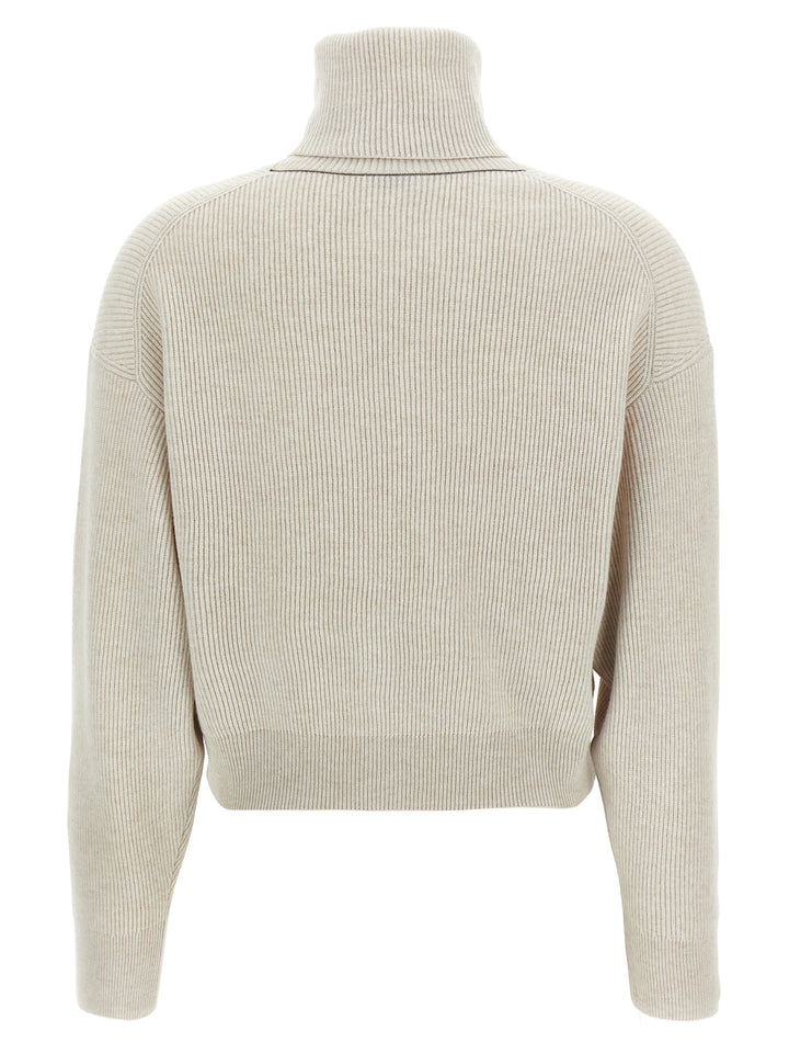 Brunello Cucinelli Ribbed Turtleneck Sweater Maglioni - Beige | a19b0b106f4e8adc549dd0078186a7eda8a748bb