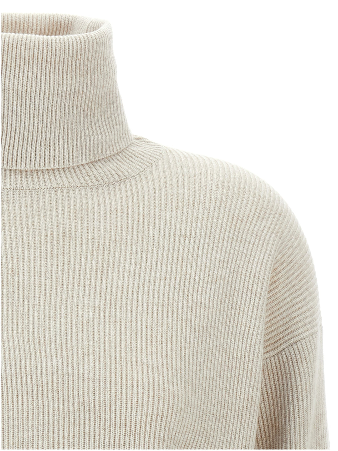 Brunello Cucinelli Ribbed Turtleneck Sweater Maglioni - Beige | 4767da800496379ec7b15f12f5edbfec2adb8c28