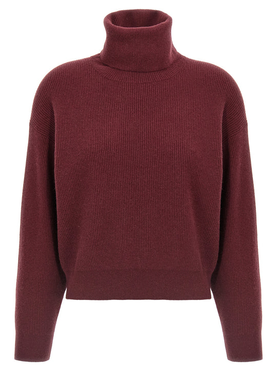 Ribbed Turtleneck Sweater Maglioni Bordeaux