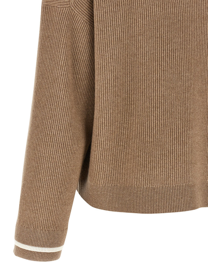Brunello Cucinelli Double Layer Sweater Maglioni - Marrone | 3336ac808fd27d1fef610ae7be2a5894e3330464