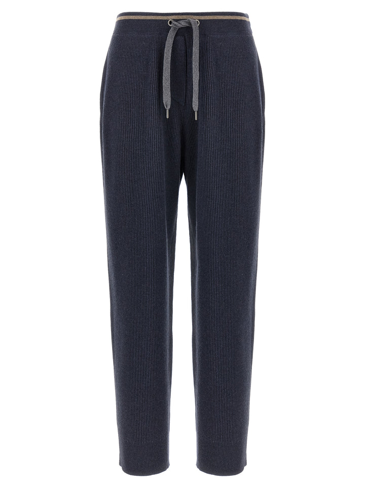 Brunello Cucinelli English Ribbed Trousers Pantaloni - Blu | 5271020f7ccf136195cb809a0cee5f331140e2f3