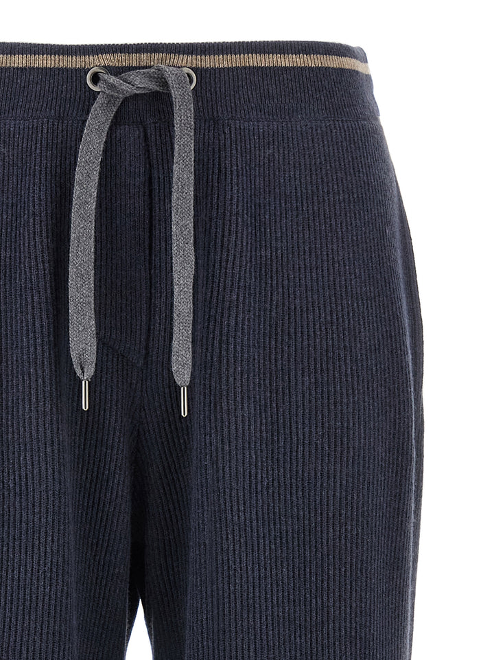 Brunello Cucinelli English Ribbed Trousers Pantaloni - Blu | 6bfad42159379139fd1cf0b60ee4435db6cbcdb2