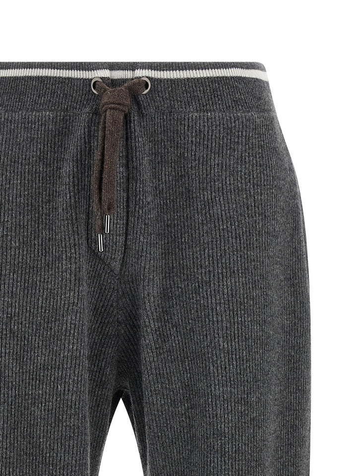 Brunello Cucinelli English Ribbed Trousers Pantaloni - Grigio | f33e07b369bbf4c124e7ac2a817652dc4ccf12d9