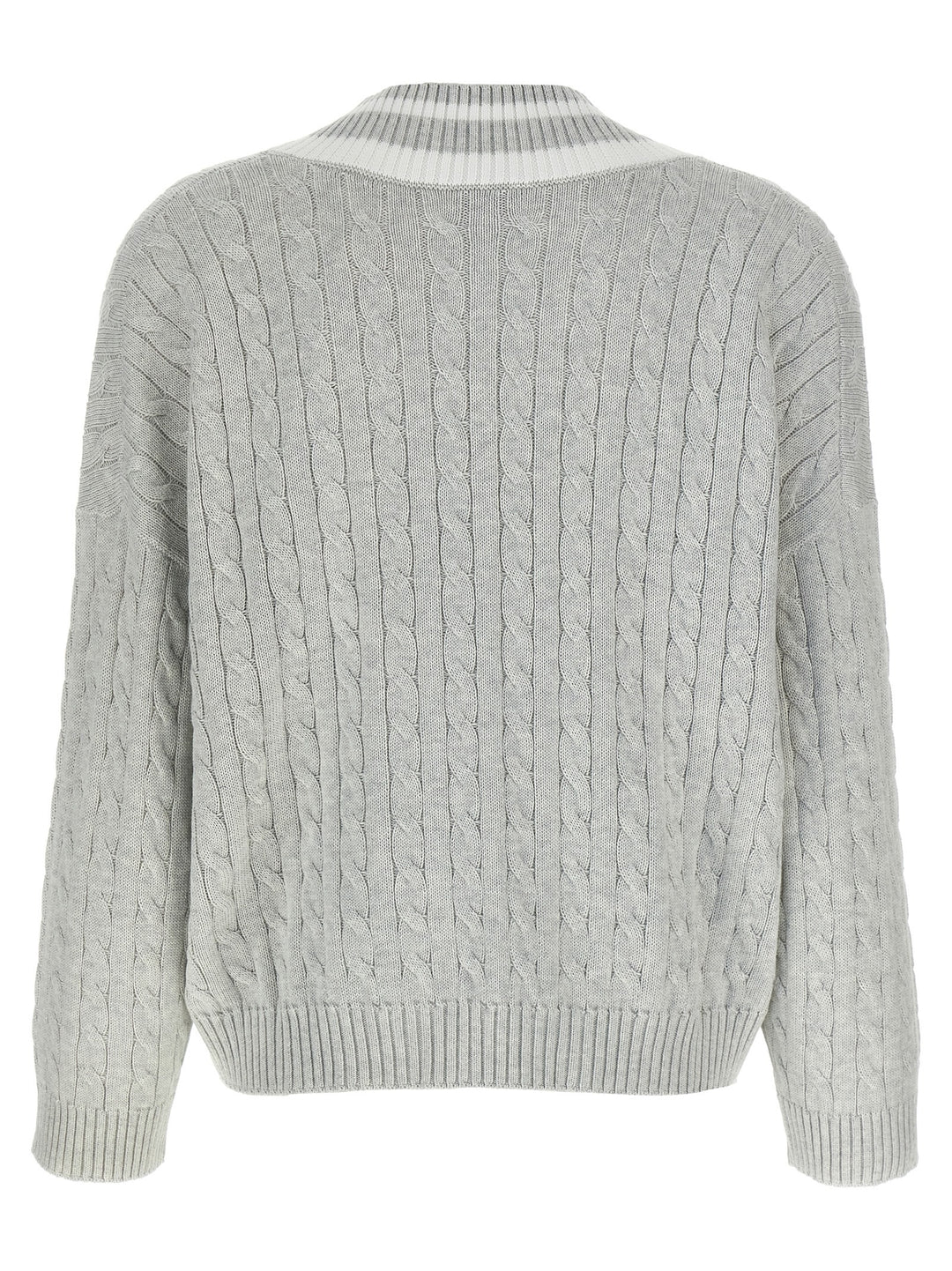 Brunello Cucinelli Cotton Cable Knit Sweater Maglioni - Grigio | 6c7fb285afe7cc22175c1fdcffc1b82d441d1e1c