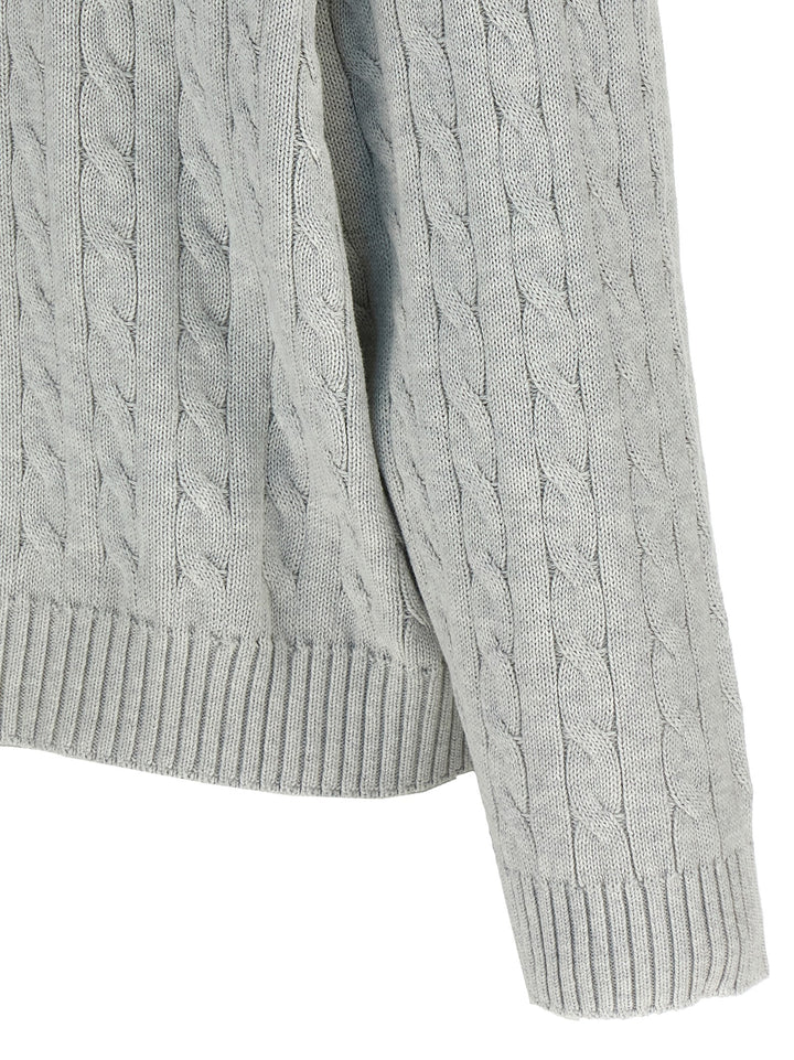 Brunello Cucinelli Cotton Cable Knit Sweater Maglioni - Grigio | 456a59ca8dce14ab6ea9773f0cb53cc80240b441