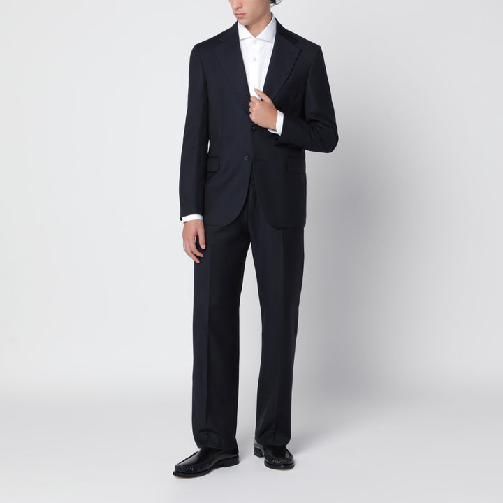 È Po Ca Blue Single-Breasted Suit In Wool