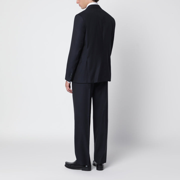 È Po Ca Blue Single-Breasted Suit In Wool
