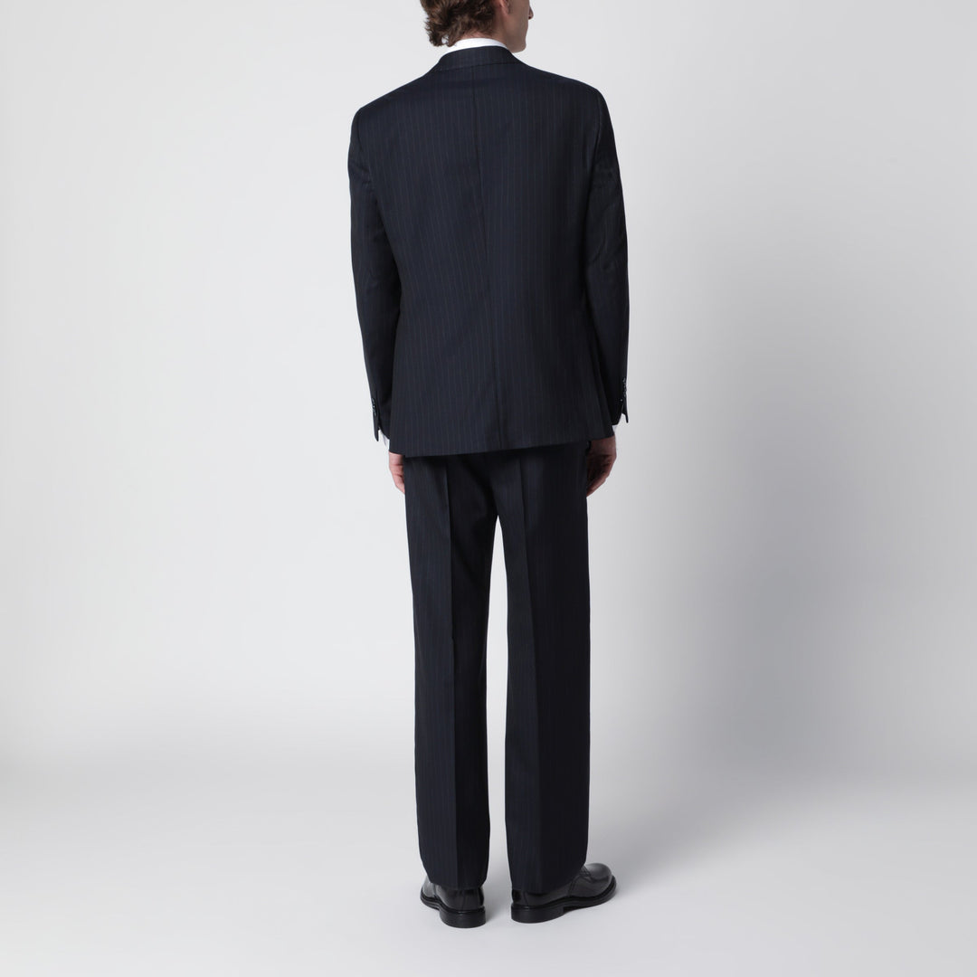 È Po Ca Blue Pinstripe Single-Breasted Suit In Wool