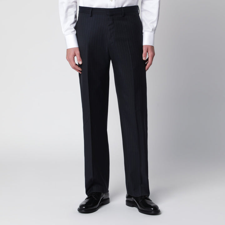È Po Ca Blue Pinstripe Single-Breasted Suit In Wool