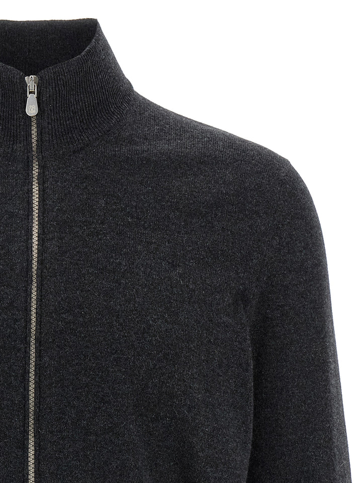 Brunello Cucinelli Zip Cardigan Maglioni - Grigio | 6be3432e7d89f0a2b32d6c24df981d4934c5239b