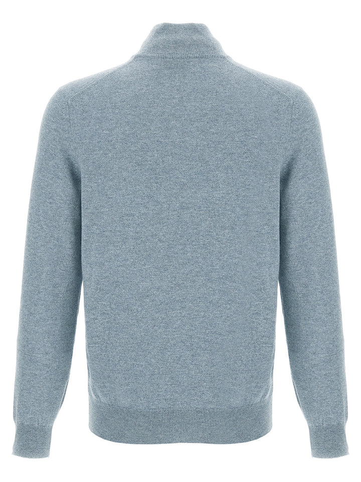 Brunello Cucinelli Half-Zip Sweater Maglioni - Celeste | c1555ea5b72e44b2bf78cf1a6c2ae59eb48593a0