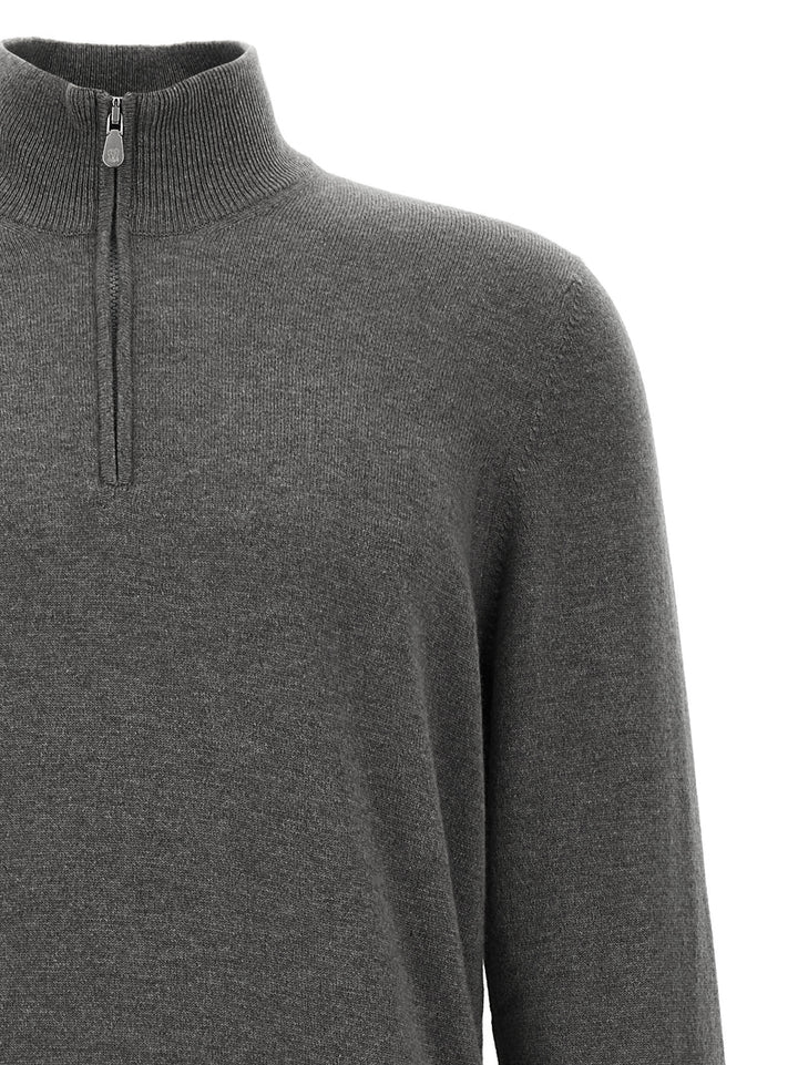 Brunello Cucinelli Half-Zip Sweater Maglioni - Grigio | d636a2a5c19f01acfefb57b3f83ea07eb2e49a19