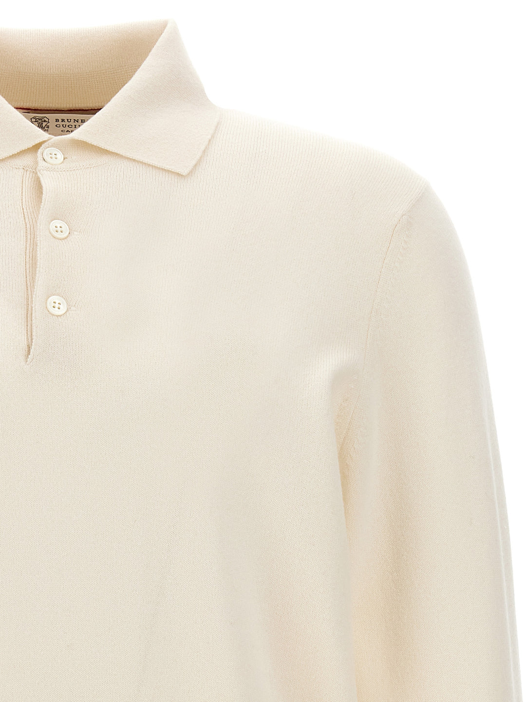 Brunello Cucinelli Cashmere  Shirt Polo - Bianco | 90e616da92ec04f39ab966e8c24d7a8e0a26c2a1