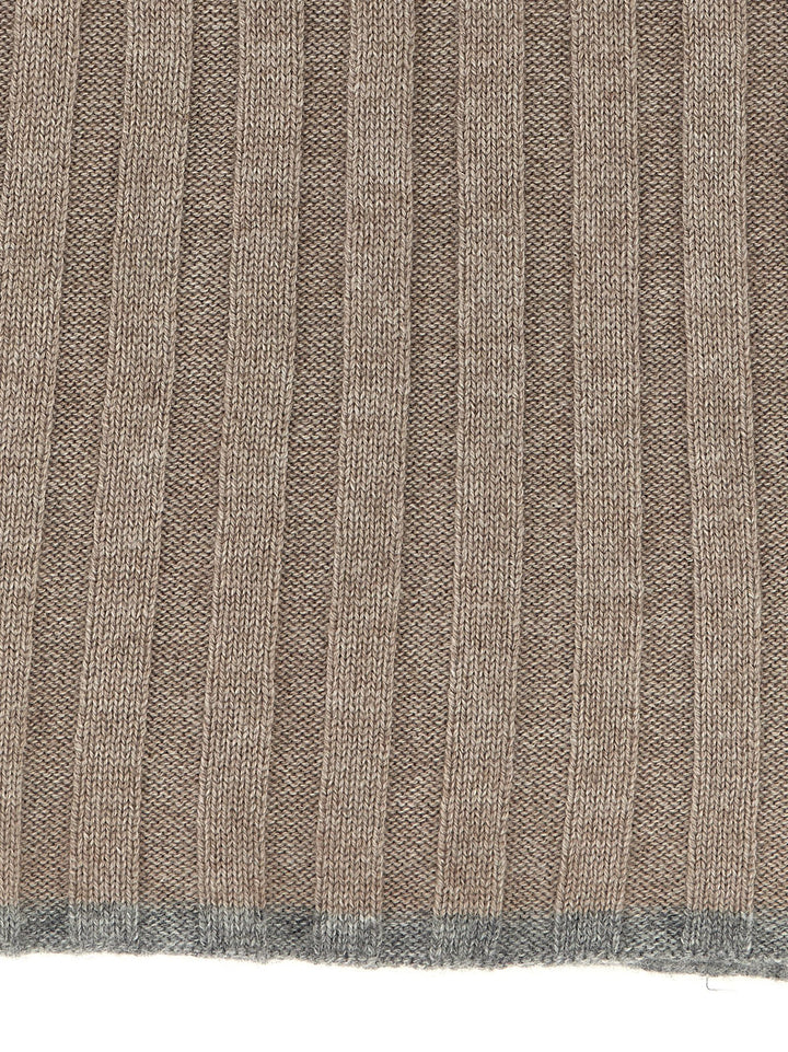 Brunello Cucinelli Ribbed Cashmere Scarf Sciarpe - Beige | b9aa01ea101a35e0b220da9f5ed634793fbce79c