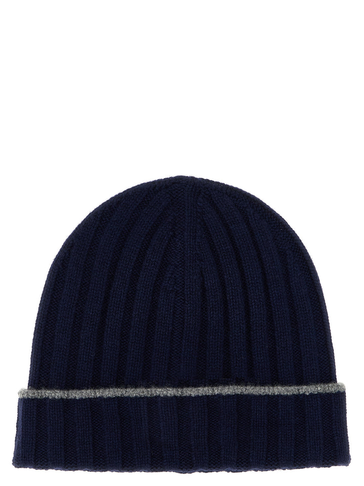Brunello Cucinelli Cashmere Turn-Up Beanie Cappelli - Blu | 5a1b48e846d99eb3d905d6c4b0a658583b51c87e