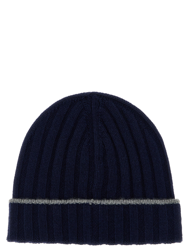 Brunello Cucinelli Cashmere Turn-Up Beanie Cappelli - Blu | f19f9cd17553719bf054c822f74a2711fee23ecf