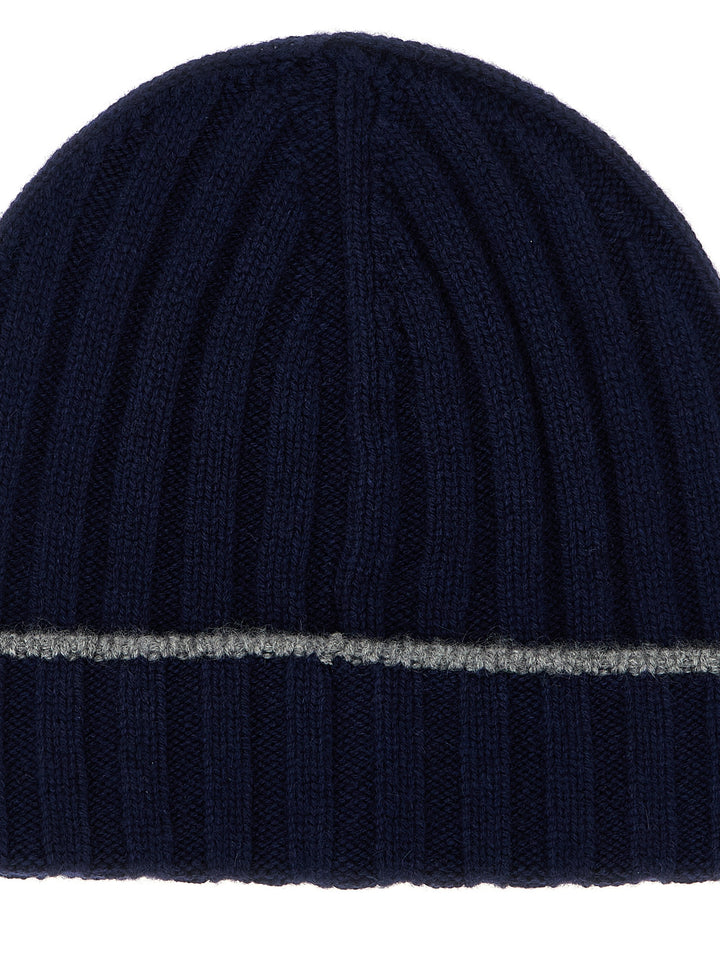Brunello Cucinelli Cashmere Turn-Up Beanie Cappelli - Blu | c4f099eb09d895d3afde3999768b88f255cebc03