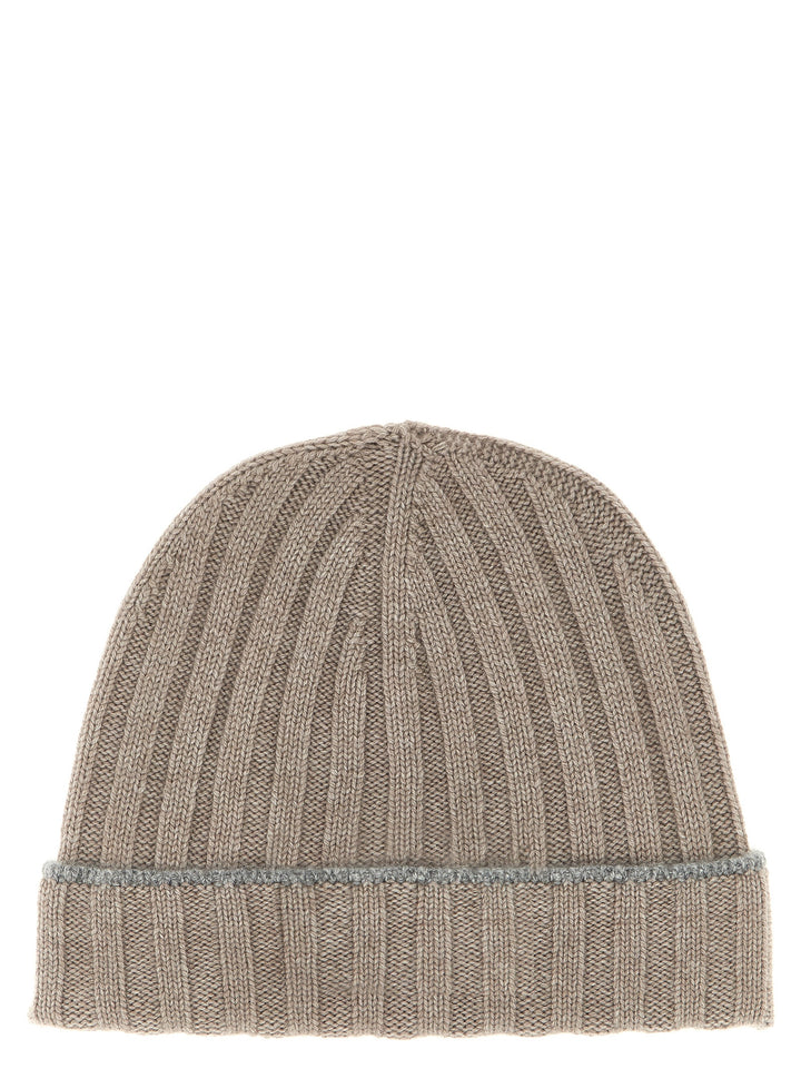 Brunello Cucinelli Cashmere Turn-Up Beanie Cappelli - Beige | 0a1d1c0f4d38a0a6ed8ac159cf81185f61fe9972