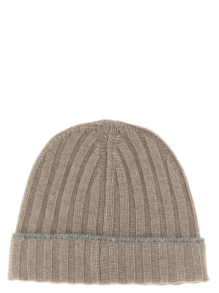 Brunello Cucinelli Cashmere Turn-Up Beanie Cappelli - Beige | b27e49f112321b3c883372648babc4dcd74a124e