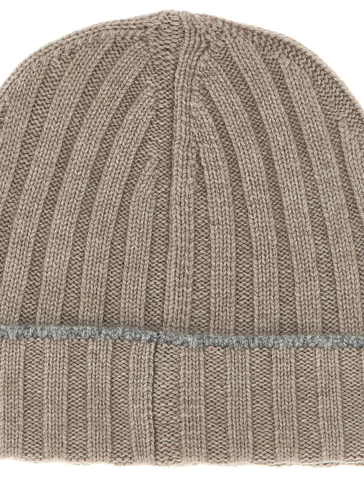 Brunello Cucinelli Cashmere Turn-Up Beanie Cappelli - Beige | 19b98bcca1f212e650281570261a9425dd7925ed