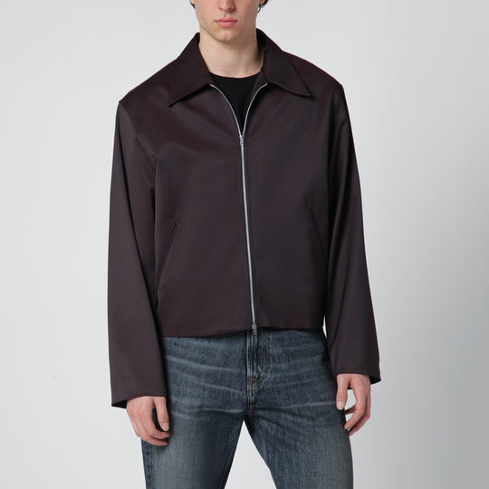 Grape-Colored Formflex Fabric Zip-Up Jacket