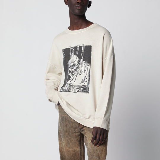 Slack Sweatshirt With Angry Fan Mail Print In Black