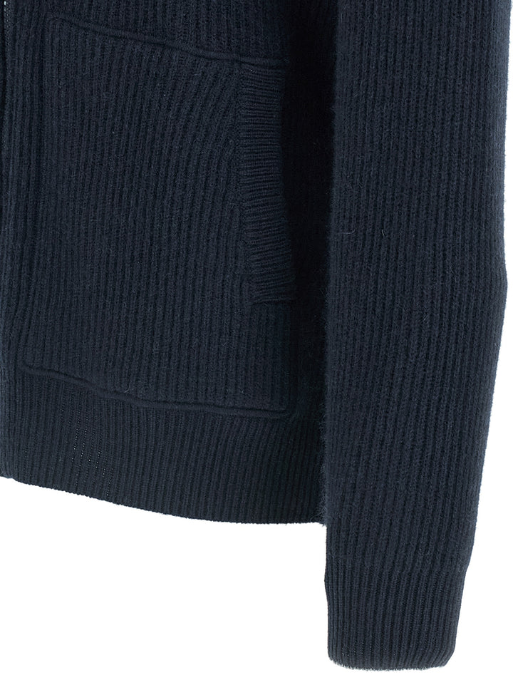 Brunello Cucinelli Hooded Cardigan Maglioni - Blu | 95d8043ec1fd03fd606274362488c4acb1cd3de6