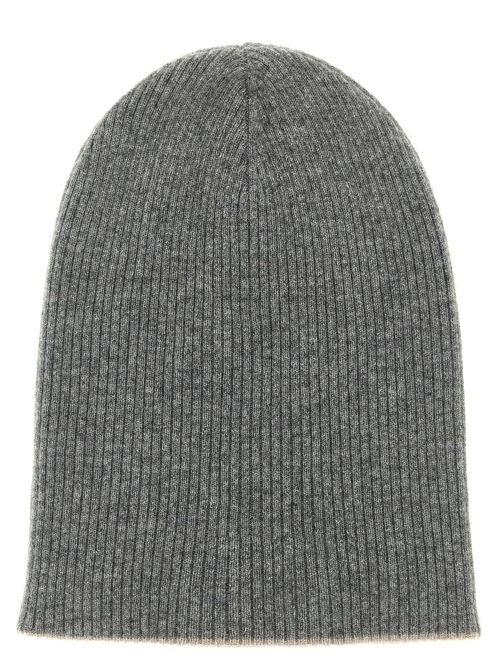 Brunello Cucinelli Cashmere Beanie Cappelli - Grigio | b098a983ade2ede63ea20f296435963b0a3a8d18