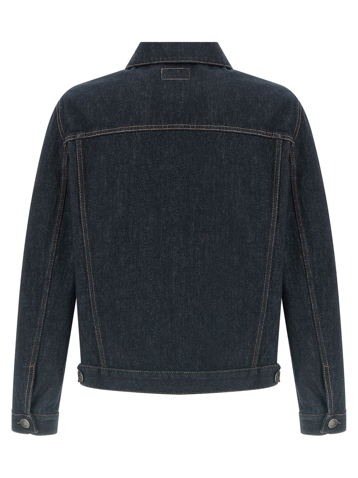 Brunello Cucinelli Denim Jacket Puffer Jackets - Blu | 7442185fdf45701c28c525f5ddbb86ae04f22ecc