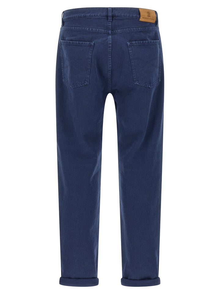 Brunello Cucinelli Garment-Dyed Denim Jeans - Blu | 27f61bf2ccc9f8147d36d6680d94fad2d21c2bd6
