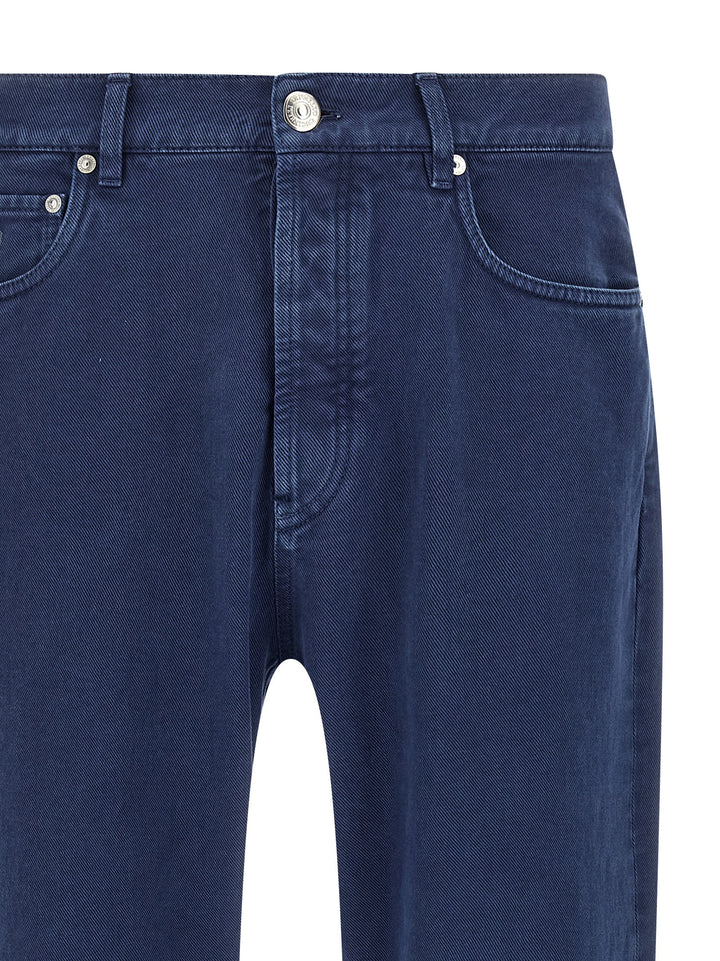 Brunello Cucinelli Garment-Dyed Denim Jeans - Blu | 8847f43a81e8308379a2d6b792a53c9f3beccb5c
