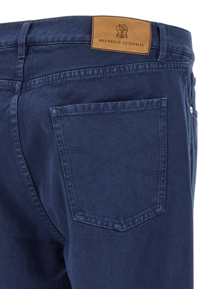 Brunello Cucinelli Garment-Dyed Denim Jeans - Blu | 649542949e22774b8a93934de80433b60827098d