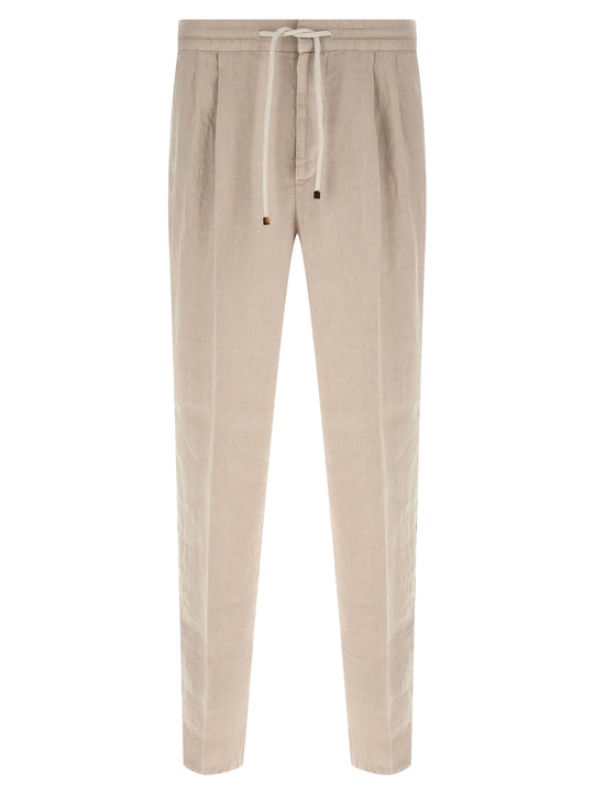 Linen Trousers Pantaloni Beige